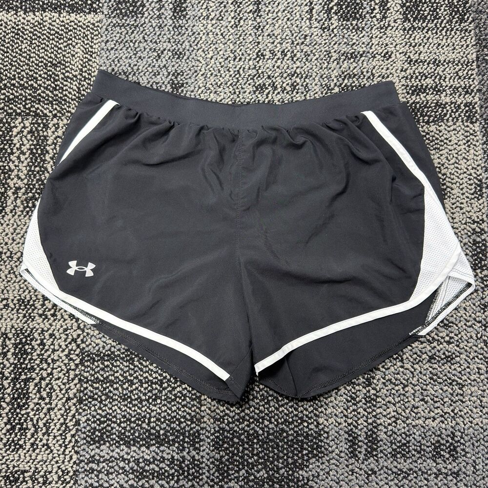 Under Armour Women’s Loose Black Running Short Shorts Size Large